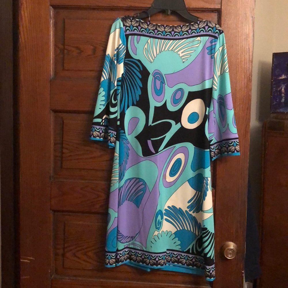 Colorful 3/4 sleeve sheath dress